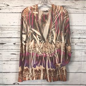 California Bloom Feather Print Pullover Hoodie XL